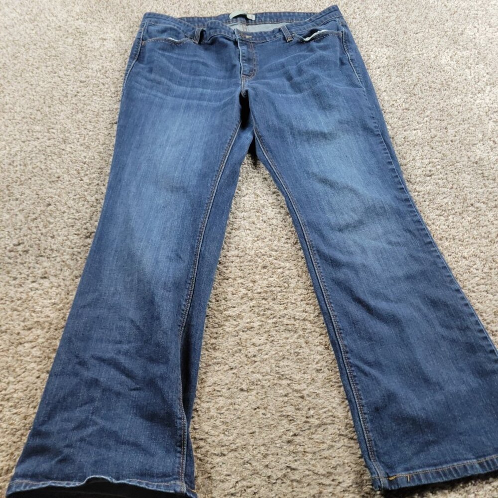 Levis 590 Jeans Women's 18M Dark Wash Bootcut Blue Denim Flap Pockets - Picture 2 of 8
